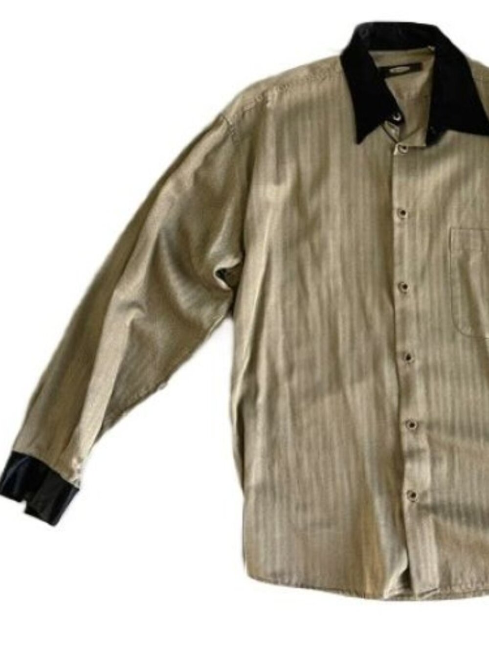 Men's Camicie Di Ferri Exclusive Formal Tan & Black Italian Dress Shirt